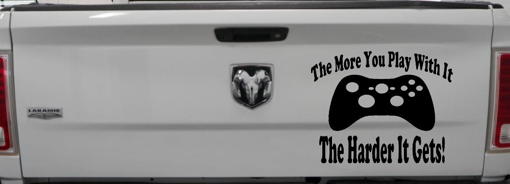 The More You Play With It XBox Video Games Funny Car or Truck Window Decal Sticker (Black)