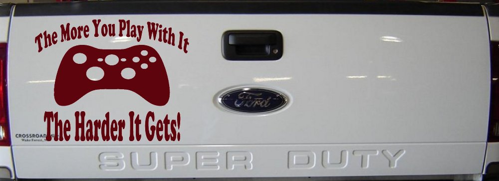 The More You Play With It XBox Video Games Funny Car or Truck Window Decal Sticker (Purple Red)