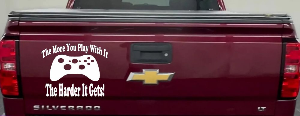 The More You Play With It XBox Video Games Funny Car or Truck Window Vinyl Decal Sticker (White)