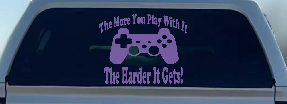The More You Play With It Playstation Video Games Funny Car or Truck Window Decal Sticker (Purple)