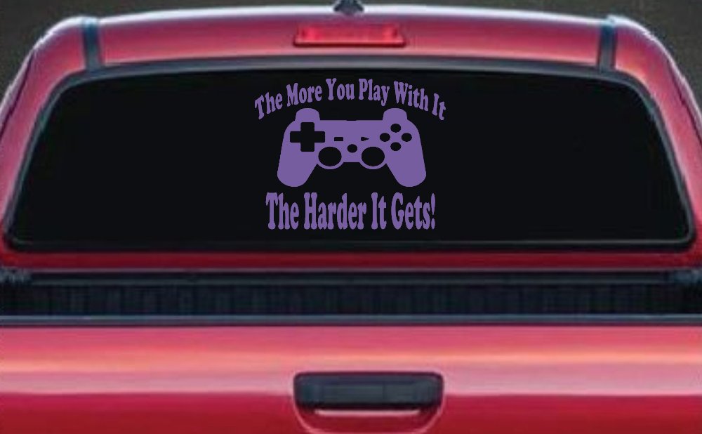 The More You Play With It Playstation Video Games Funny Car or Truck Window Decal Sticker (Purple)