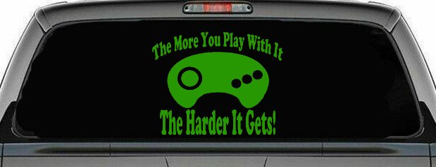 The More You Play With It Sega Video Games Funny Car or Truck Window Decal Sticker (Lime)