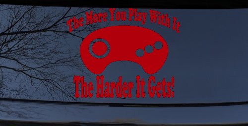 The More You Play With It Sega Video Games Funny Car or Truck Window Vinyl Decal Sticker (Red)