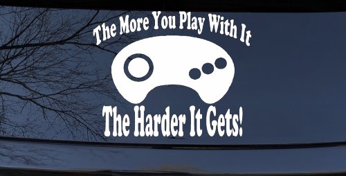 The More You Play With It Sega Video Games Funny Car or Truck Window Vinyl Decal Sticker (White)