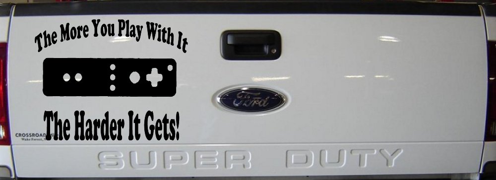 The More You Play With It Wii Video Games Funny Car or Truck Window Decal Sticker (Black)