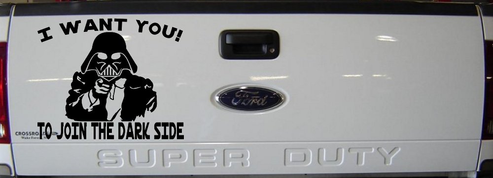 I Want You Join The Dark Side Star Wars Vader Sci Fi Car or Truck Window Decal Sticker (Black)