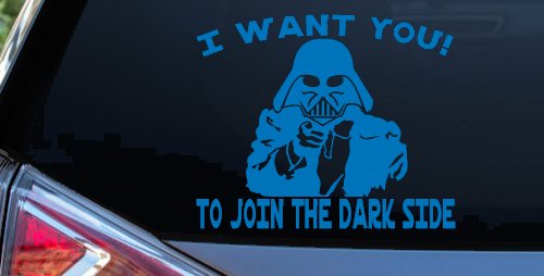 I Want You Join The Dark Side Star Wars Vader Sci Fi Car or Truck Window Decal Sticker