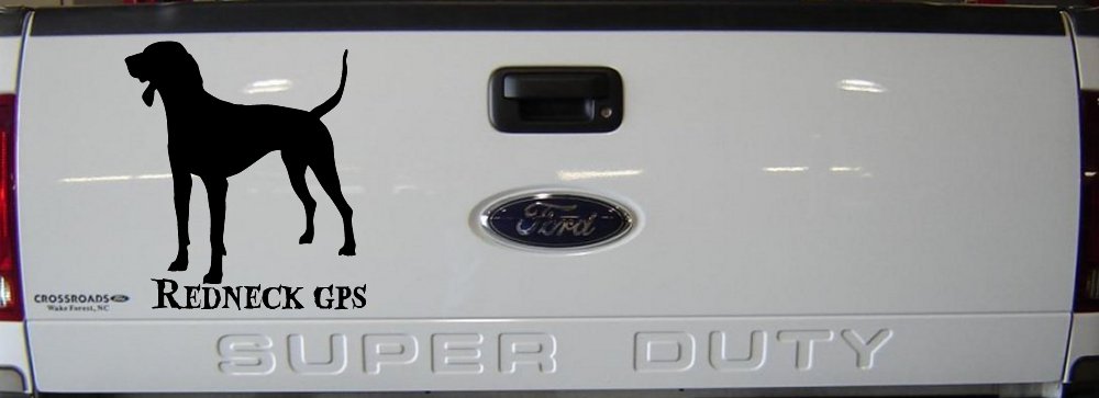 Redneck GPS Coon Dog Country Car or Truck Window Vinyl Decal Sticker (Black)