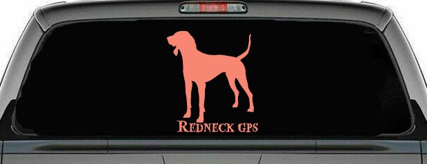 Redneck GPS Coon Dog Country Car or Truck Window Decal Sticker