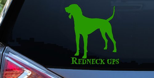 Redneck GPS Coon Dog Country Car or Truck Window Decal Sticker (Lime)