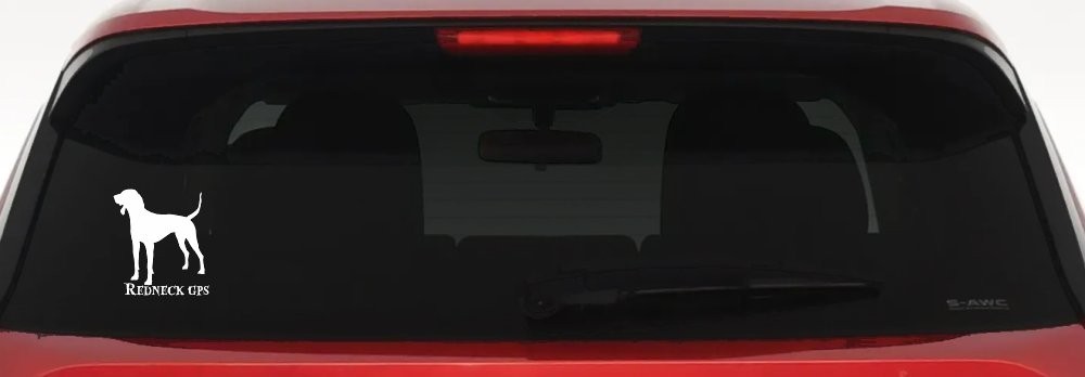 Redneck GPS Coon Dog Country Car or Truck Window Vinyl Decal Sticker (White)