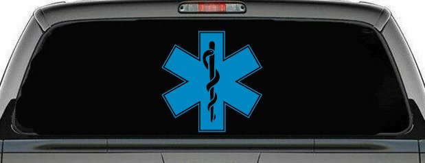EMT Star of Life Car or Truck Window Decal Sticker