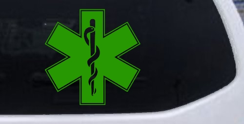 EMT Star of Life Car or Truck Window Decal Sticker