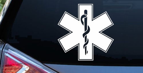 EMT Star of Life Car or Truck Window Decal Sticker