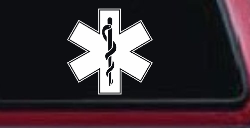EMT Star of Life Car or Truck Window Decal Sticker
