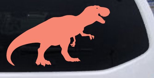 T Rex Funny Car or Truck Window Decal Sticker (Coral)