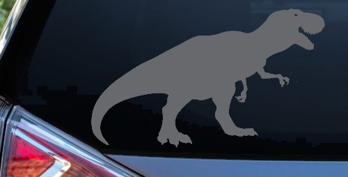 T Rex Funny Car or Truck Window Decal Sticker (Silver)