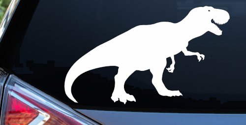 T Rex Funny Car or Truck Window Decal Sticker (White)