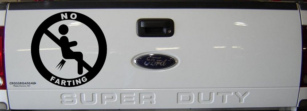 No Farting Pooting Passing Gas Funny Car or Truck Window Vinyl Decal Sticker (Black)