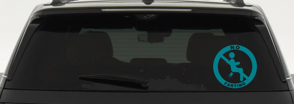 No Farting Pooting Passing Gas Funny Car or Truck Window Decal Sticker