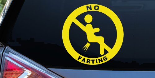 No Farting Pooting Passing Gas Funny Car or Truck Window Decal Sticker