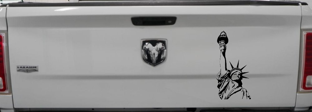 Statue Of Liberty  Patriotic Car or Truck Window Decal Sticker (Black)