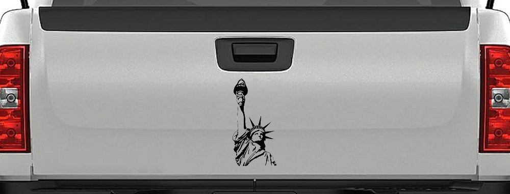 Statue Of Liberty  Patriotic Car or Truck Window Decal Sticker (Black)