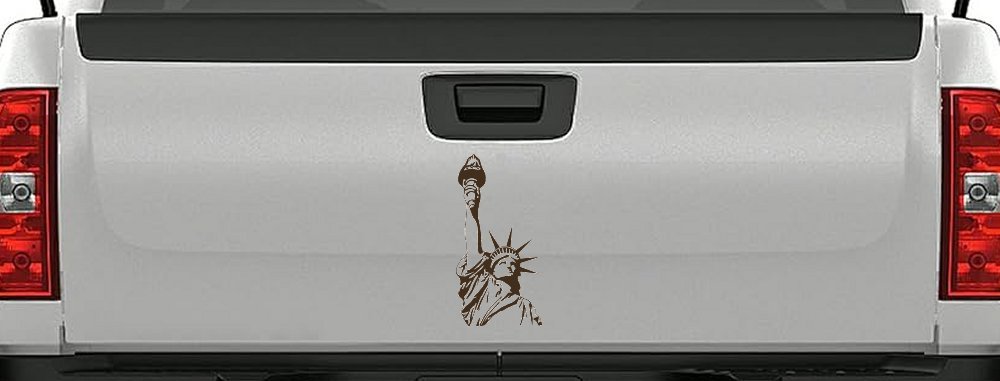 Statue Of Liberty  Patriotic Car or Truck Window Decal Sticker (Brown)