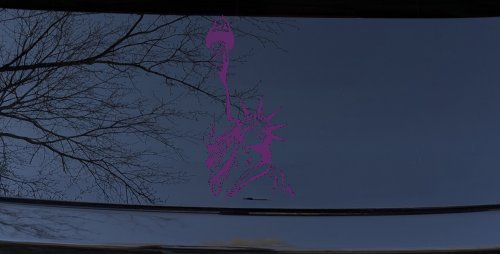 Statue Of Liberty  Patriotic Car or Truck Window Decal Sticker (Violet)