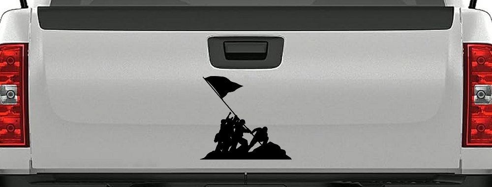 Battle Of Iwo Jima  Military Car or Truck Window Decal Sticker (Black)