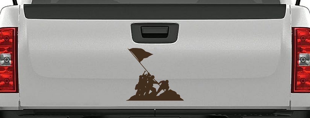 Battle Of Iwo Jima  Military Car or Truck Window Decal Sticker (Brown)