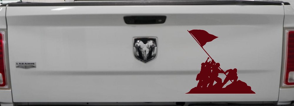 Battle Of Iwo Jima  Military Car or Truck Window Decal Sticker (Purple Red)