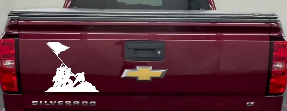 Battle Of Iwo Jima  Military Car or Truck Window Decal Sticker (White)