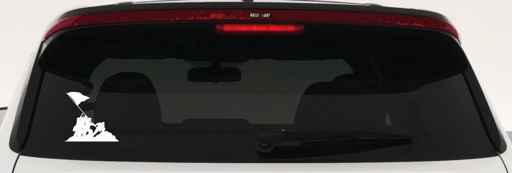 Battle Of Iwo Jima  Military Car or Truck Window Vinyl Decal Sticker (White)