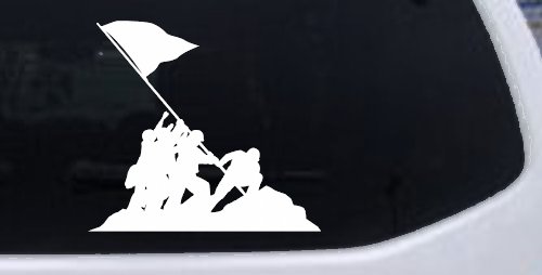 Battle Of Iwo Jima  Military Car or Truck Window Decal Sticker (White)
