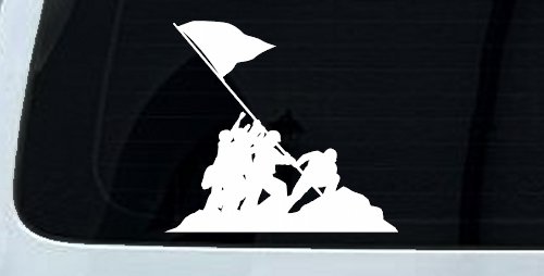Battle Of Iwo Jima  Military Car or Truck Window Decal Sticker (White)
