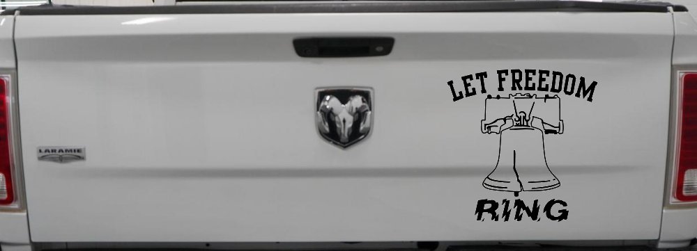Liberty Bell Let Freedom Ring Car or Truck Window Decal Sticker (Black)