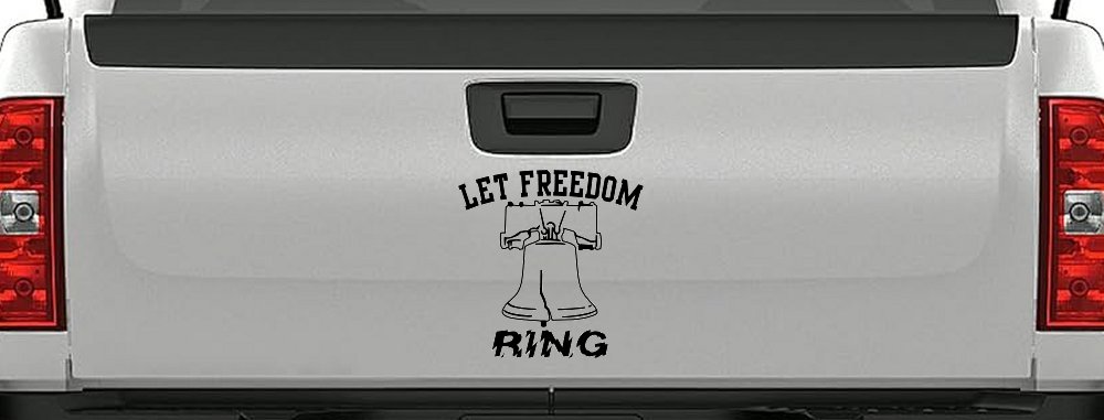 Liberty Bell Let Freedom Ring Car or Truck Window Decal Sticker (Black)