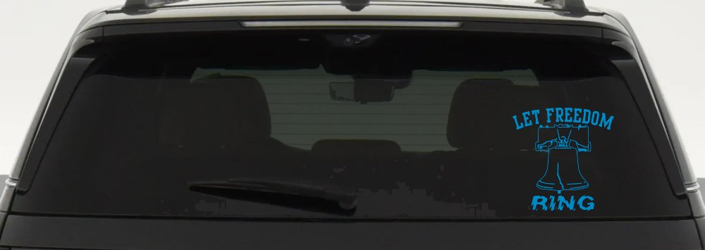 Liberty Bell Let Freedom Ring Car or Truck Window Decal Sticker (Blue)