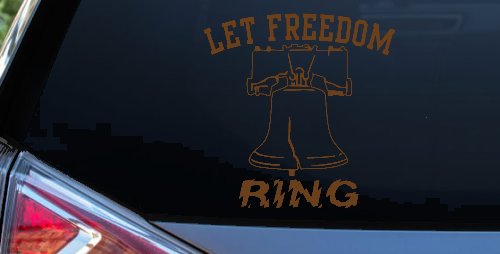 Liberty Bell Let Freedom Ring Car or Truck Window Decal Sticker (Copper)