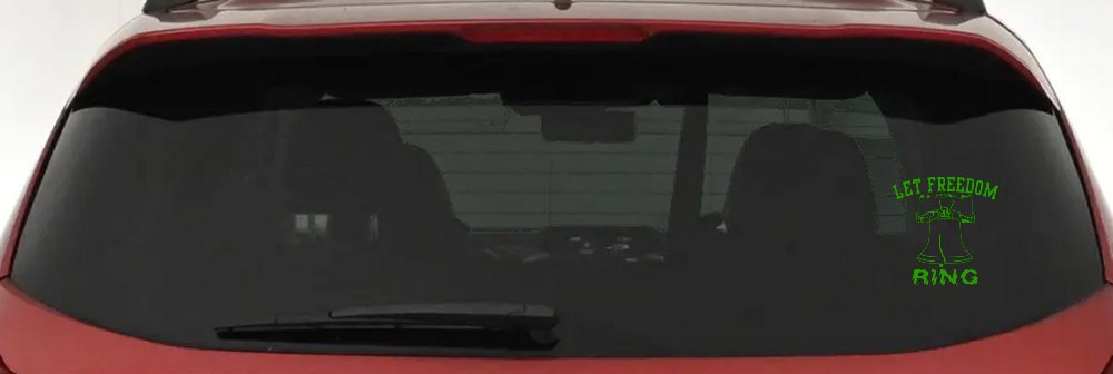 Liberty Bell Let Freedom Ring Car or Truck Window Vinyl Decal Sticker (Lime)