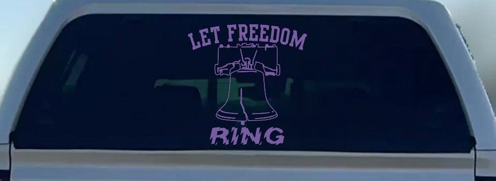 Liberty Bell Let Freedom Ring Car or Truck Window Decal Sticker (Purple)