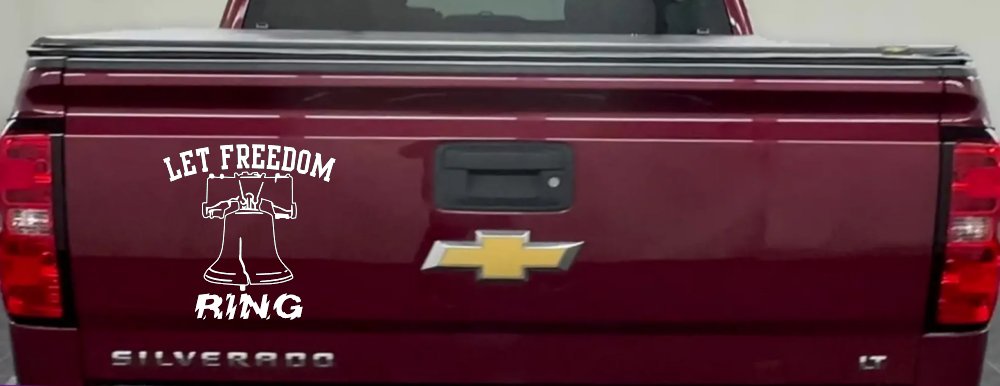 Liberty Bell Let Freedom Ring Car or Truck Window Decal Sticker (White)