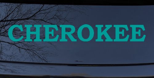 Cherokee native American Indian Car or Truck Window Decal Sticker (Turquoise)