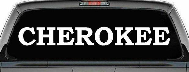 Cherokee native American Indian Car or Truck Window Vinyl Decal Sticker (White)
