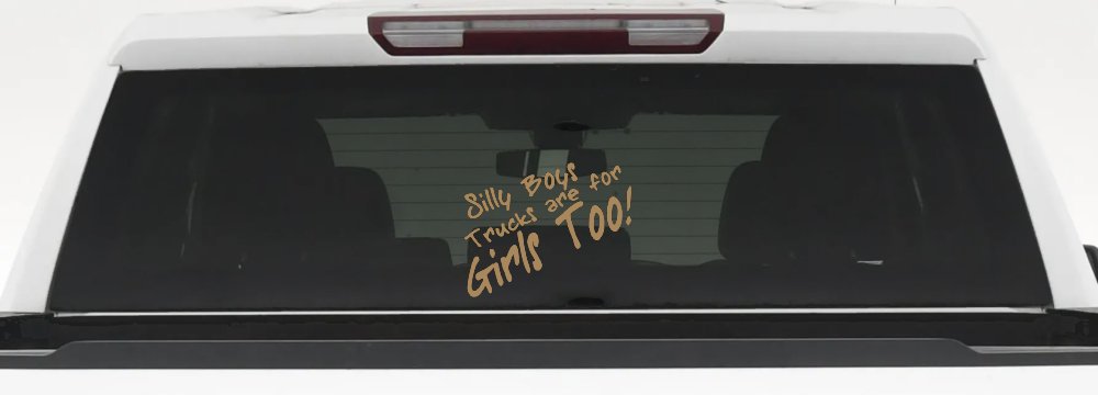 Silly Boys Truck Are For Girls Too Off Road Car or Truck Window Vinyl Decal Sticker (Light Brown)