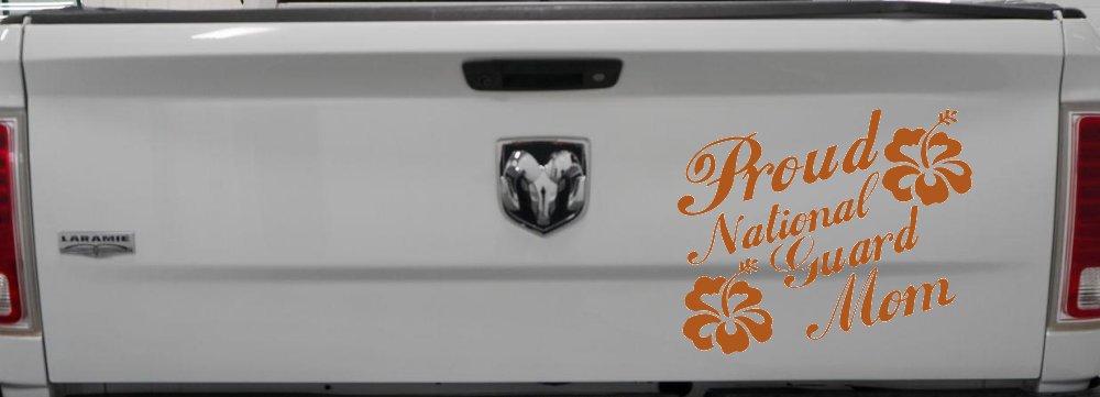 Proud National Guard Mom Hibiscus Flowers Military Car or Truck Window Decal Sticker