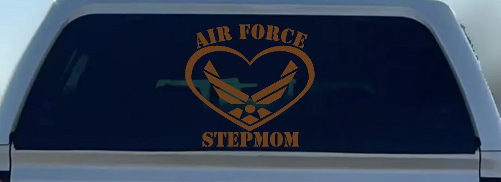 Air Force Step Mom Heart Military Car or Truck Window Vinyl Decal Sticker (Copper)