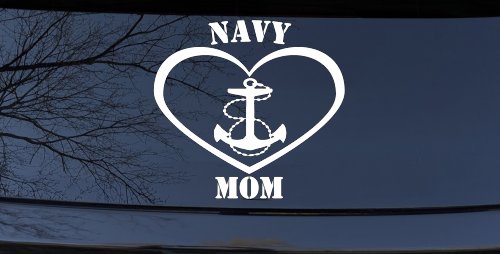 Navy Mom Heart Anchor Military Car or Truck Window Decal Sticker