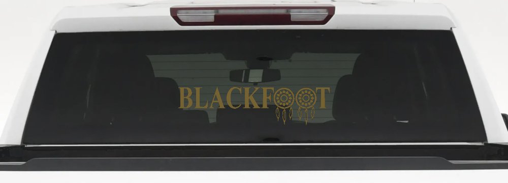Blackfoot Tribe Dreamcatcher Native American Indian Dream Catcher Car or Truck Window Decal Sticker (Gold)